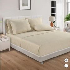 Pure Earth Sheet Set Cream Lila Organic 6-Piece 300 Thread Count Soft