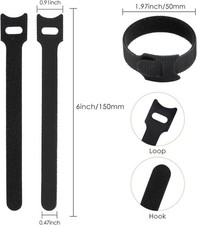 5x 6 Inch Reusable Cable Ties for Wires Organ...