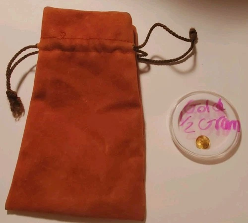 Pioneer Company Pickaxe Shovel Half Gram Gold Fine Purest Round O Liberty US