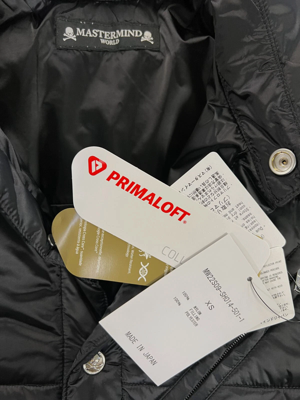 $2470 Mastermind World Men's Black Padded Shirt Jacket Coat Size XS - product detail image 3