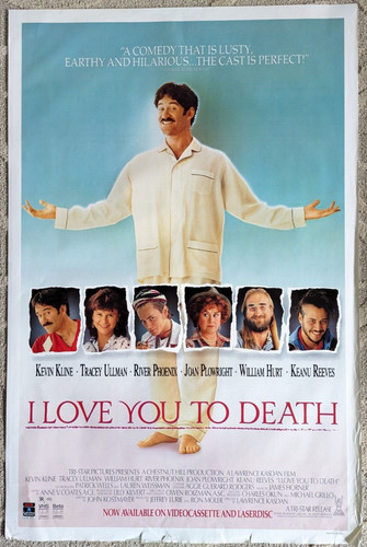 Love You To Death 1990 Home Video Movie Poster 27X41 Rolled 1 Sheet  Kevin Kline