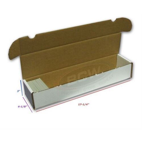 (2 Pack) 930 Count Size White Cardboard Trading Card Storage Boxes - Tab Closure - Picture 2 of 2