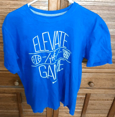 Nike Elevate The Game Mens Large T-Shirt Tee Shirt Basketball Blue