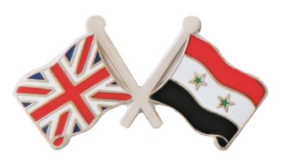 Syria & United Kingdom Flag Friendship Pin Badge