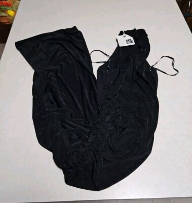 NEW Delta Dress By SER.O.YA Black Bodycon Sleeveless Midi Turtleneck X-SMALL XS