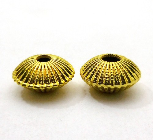 Lot De 30 Perles Rondelles Ondulées Argentées 15x7 Mm - En Cuivre Plaqué Argent - Pour Création Bijoux Fantaisie