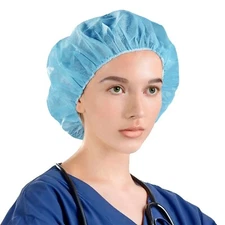 Disposable Bouffant Caps Latex Free Blue Hairnet by Maytex Size 21” 500 Pcs/Case