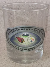 Great American Products Super Bowl XLIII Cardinals Steelers Glass Pewter RARE!