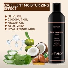 Envisha Self Tanning Lotion 8.3 floz 250ml Coconut  Olive Oil Hyaluronic Acid
