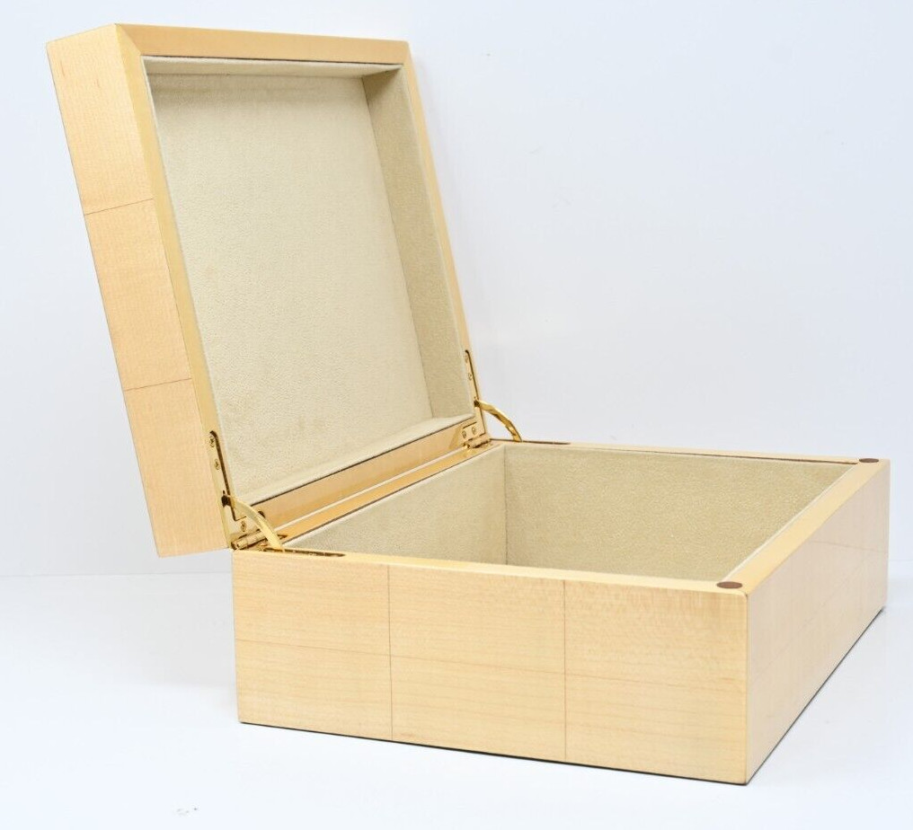 Tizo Wood Box Rectangle Blocks White Natural 11" x 8.5" x 4.25" FS802BX Italy