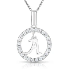 Solid 925 Sterling Silver Initial Letter A-Z Alphabet Pendant Necklace 16" 18"