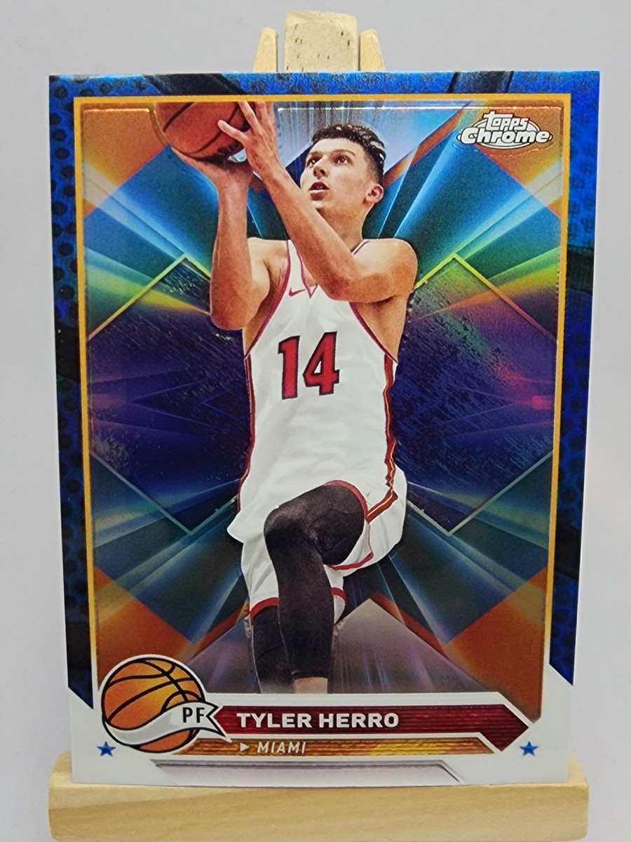 Tyler Herro 2023-24 Topps Chrome Blue Basketball Refractor #14 