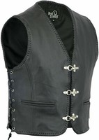 Herren Lederweste Kutte Motorrad Biker Leder Weste Clubweste Chopper Weste Lelew