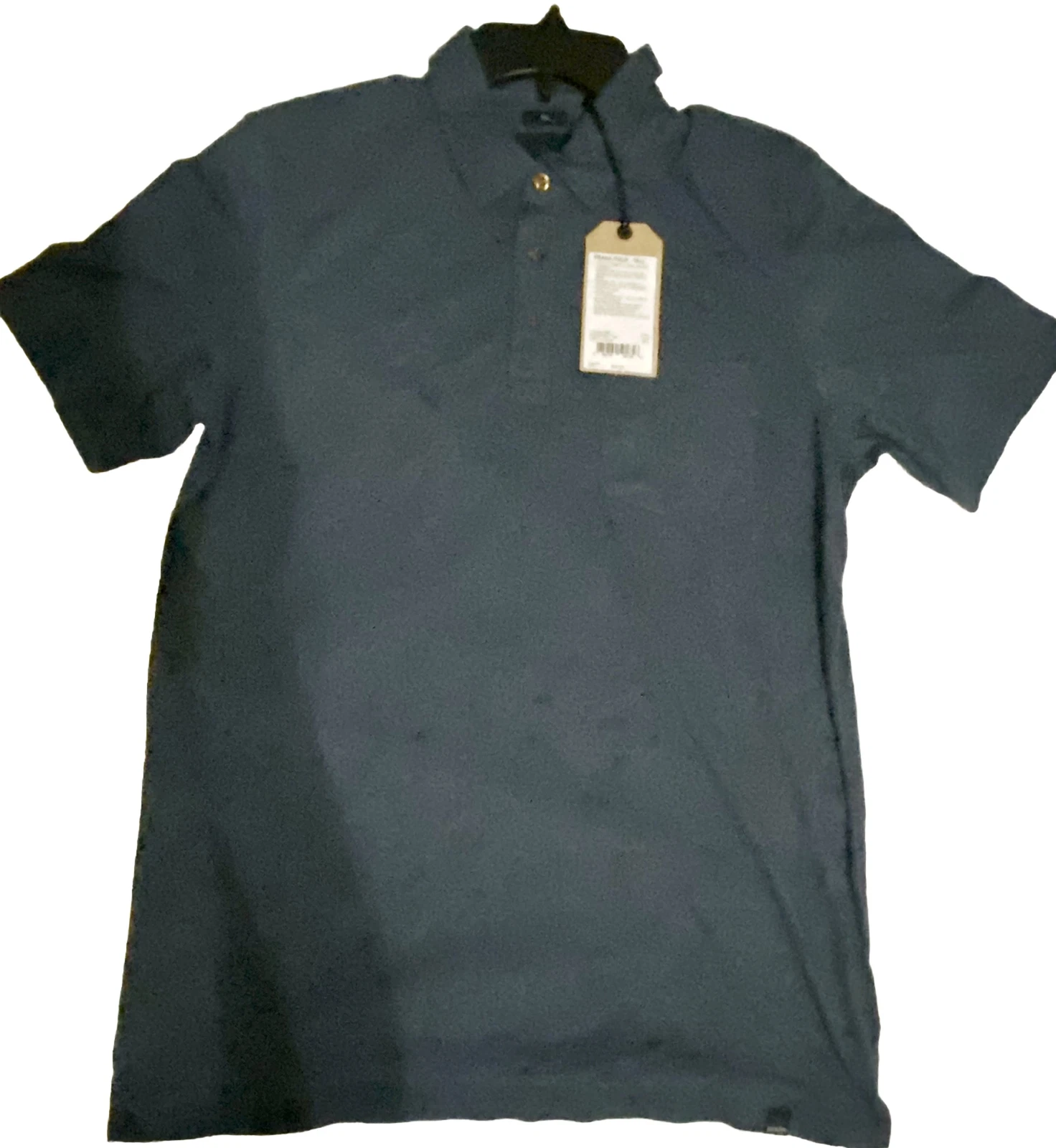 PRANA Mens S Tall Garvan Short Sleeve Polo Style Casual Unisex Blue