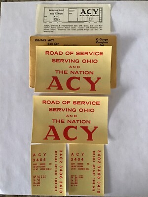 Champ Decals O Gauge OB-365: Akron,Canton & Youngstown ACY Boxcar