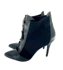 Charles By Charles David  Ankle Boot Mixed Media Leather Front Zip SZ 7 SH97