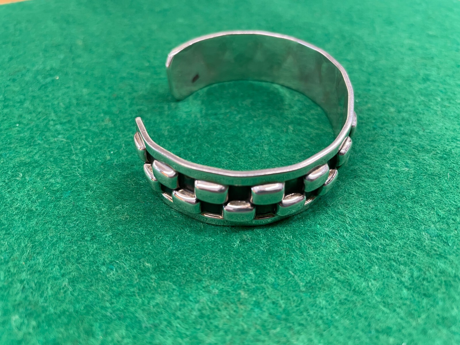 SOLID STERLING BLACK SILVER CUFF BANGLE BRACELET … - image 3