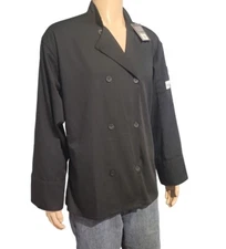 Mercer Culinary Chef Jacket Shirt Adult Med Black Long Sleeve Customizable New
