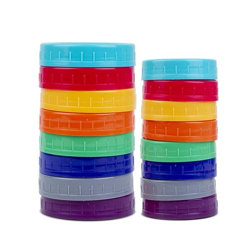 16Pcs 70/86mm Mason Jar Lids Wide Mouth for Ball Kerr Storage Jars Plastic Caps\ - Picture 4 of 10