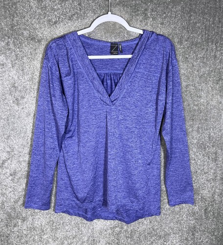 Z By Zella Lightweight Long Sleeve Pullover Hoodie Womens Size Large Purple