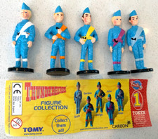 Thunderbirds Full Set of 5 Mini Figures by TOMY - Rare Collection Dated 1999