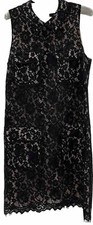 J Crew Dress Women’s Size 8 Black Lace Ivory Slip Witchy Girlcore Preppy Classic