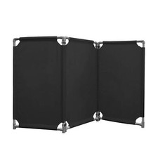 3 Panels Safety Barricade 5.8FT Foldable Security Sign Barrier Gate Heavy Duty