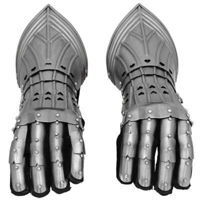 18GA Knight Finger Gauntlets Armor Gloves Steel Medieval Late Gothic Costume new