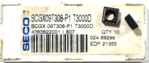 6 PIECES of SECO, SPGX 09T308-P1 T3000D CARBIDE INSERTS F1705 - Picture 4 of 5