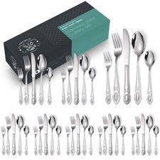 Besteck Set für 8 Personen 40-teiliges jedem Vintage Royal Gold Besteck Set