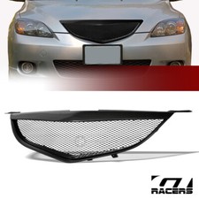 For 2004-2006 Mazda 3 Mazda3 Sedan Black Aluminum Mesh Front Bumper Grill Grille