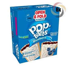 Full Box 6x Pack Kellogg's Pop Tarts Frosted Blueberry Toaster Pastries - 3.67oz