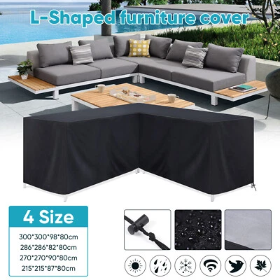 L-Shaped Furniture Cover Heavy Duty Waterproof Outdoor Garden Rattan Sofa Table