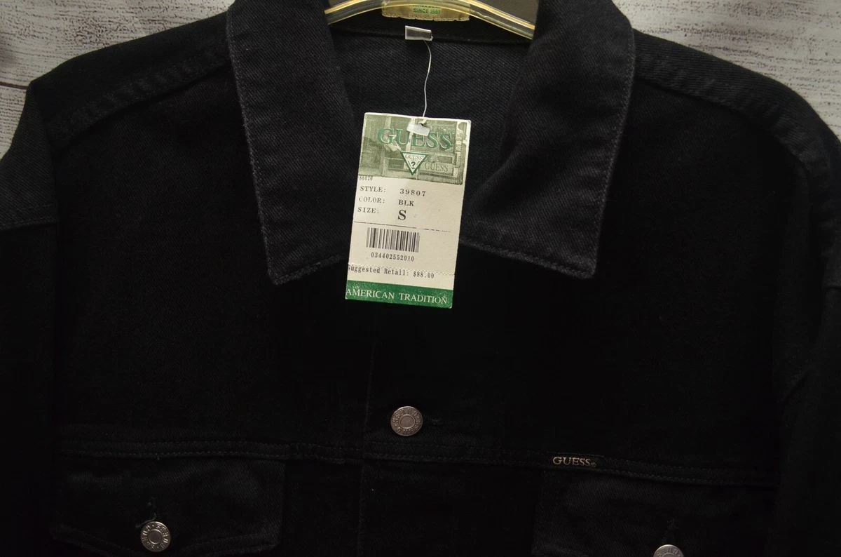 Guess denim jacket hot sale black