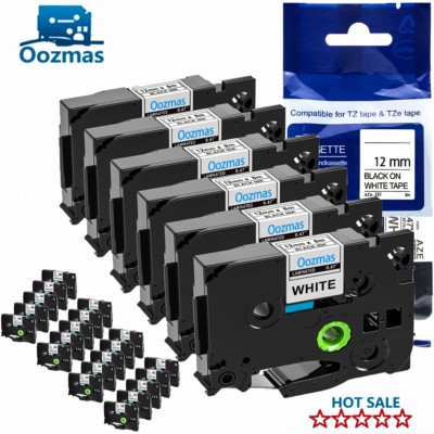 5x Schriftband TZe-231 12mm für Brother P-Touch PT-H100LB E100 H105 1000 1010-1