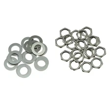 20pcs 3/8"-32 Hex Nut Guitar Pots Nuts Washers for CTS Pots/Switchcraft Jack
