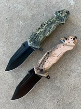 (WHOLESALE LOT x 12) ElitEdge Outdoor Camo  Spring Assisted Pocket Knife - A66