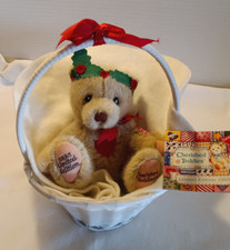 Dakin Cherished Teddies Vintage 1995 Ltd Edition Baby Christmas Bear in Basket