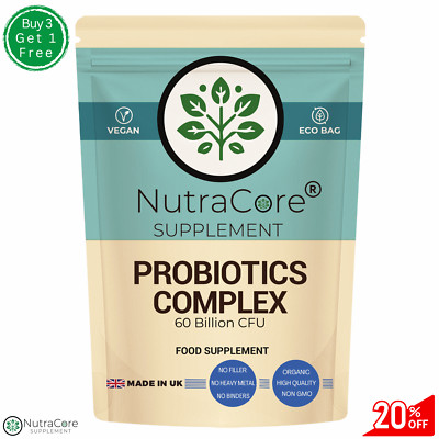 Nutra Core Probiotika Komplex Für Darmgesundheit 60 Mrd. CFU Vegan 90 Kapseln