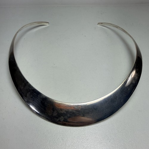 Mexico 925 Taxco Sterling Silver Collar Necklace 44g & 5/8” WIDE vintage Stamped