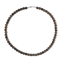 Cavill Rauchquarz Halskette 1,62Ct 925 Sterling Silber Rhodiniert Braun