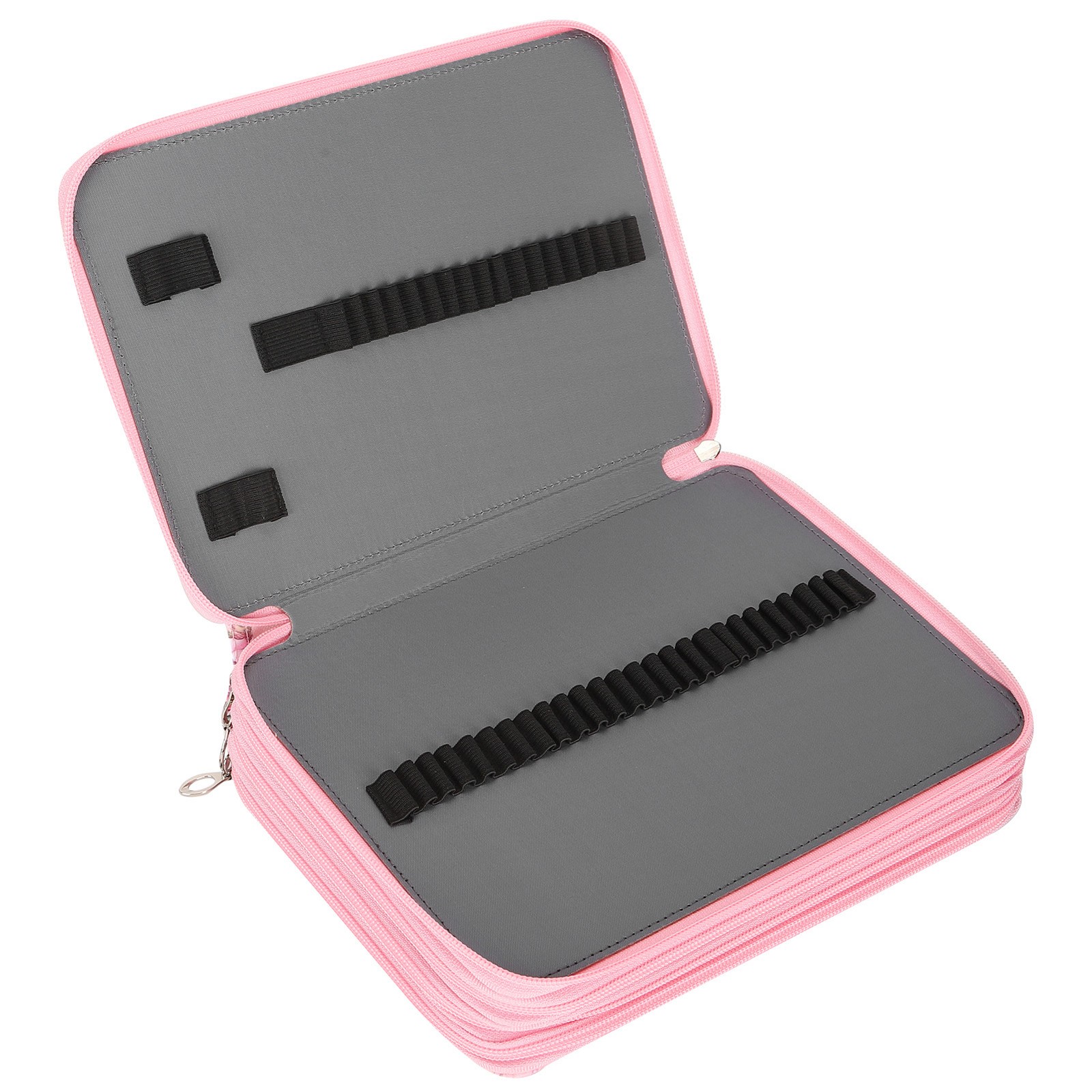 Pencil Case 200 Slots Rose Printed 4‑Layer Zipper Pen Holder Stationery Storage