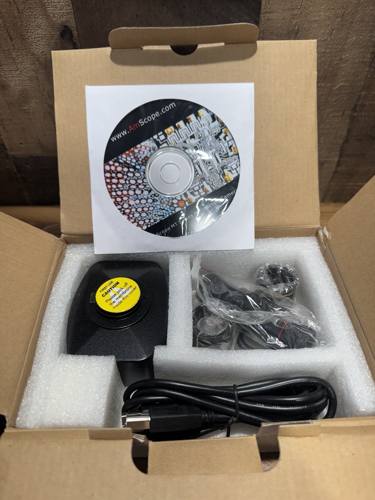 AmScope MA500 USB Microscope Camera Kit w Adapters Software 