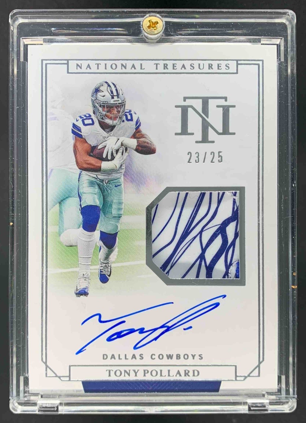 Tony Pollard Panini National Treasures Rookie Gloves Signatures #RGSTP Base