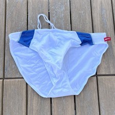 AussieBum Mens white competition crew Nylon Swim bikini Swimwear size S M L XL