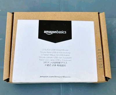 Amazon Basics USB Kabelgebundene Maus 3 Tasten Standard Schwarz