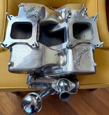 Rare Chrome Edelbrock Xc-8 Cross Ram Intake Sbc Small Block Chevy Rare Chrome Edelbrock Xc-8 Cross Ram Intake Sbc Small Block Chevy