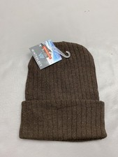 Winterlace Beanie One Size Brown Acrylic Knit Stretch Unisex Adults Casual