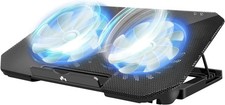 Laptop Cooling Pad 2 quiet fans with LEDs, 2 USB Ports. 5 level height, Speed Co