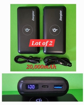 Energizer - Ultimate Lithium 20,000 mAh 20W USB-C PD & 15W Qi Wireless Lot Of 2
